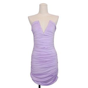 NWT Superdown Vivienne Ruched Mini Dress Lavender Purple Sz Medium